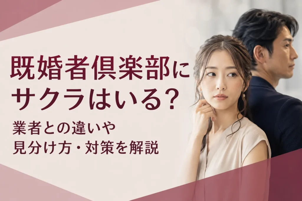 既婚者倶楽部にサクラはいる?業者との違いや見分け方・対策を解説