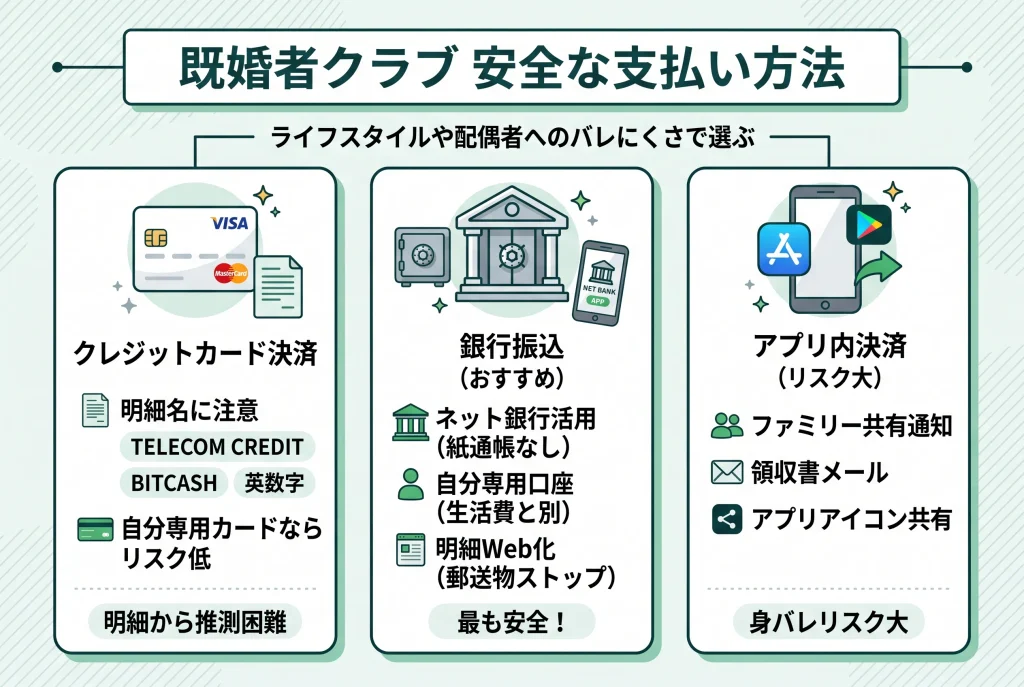 配偶者にバレない！既婚者クラブの安全な支払い方法
