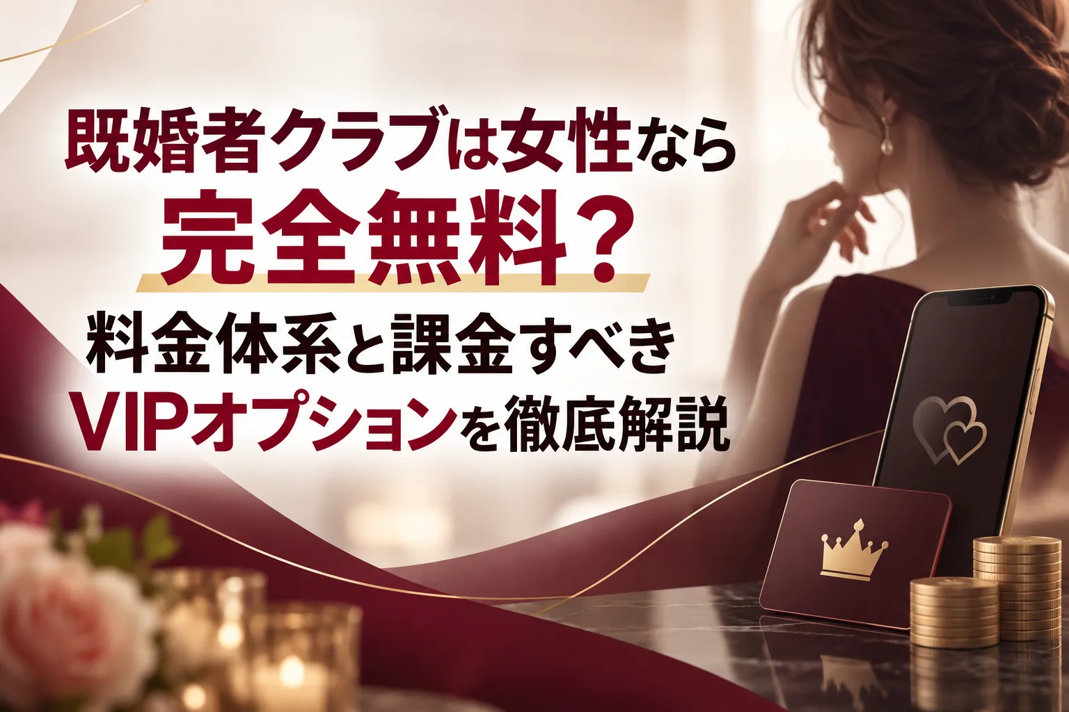 既婚者クラブは女性なら完全無料？料金体系と課金すべきVIPオプションを徹底解説