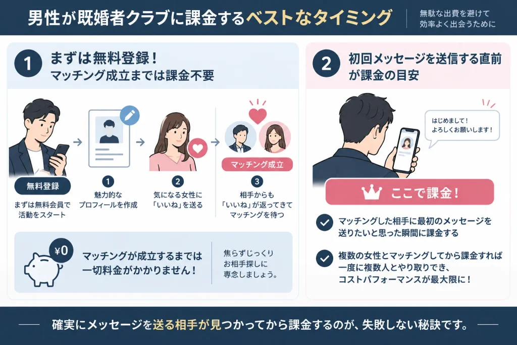 男性が既婚者クラブに課金するベストなタイミング